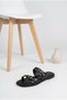 Dr Women's Double-Strapped Flat Slippers with Metal Ring Buckle Detail, Comfortable Sole, Stylish Classic Daily Summer Slippers Sandals - 2