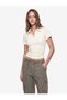 Modal Fabric Buttoned Short Sleeve Draped Polo Collar T-Shirt - 2
