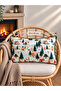 3D Snow Winter Themed Cushion Cover Green - 3