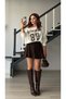 Bitter brown shorts lined pleated skirt - 4