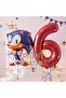 Sonic the Fox Balloon 6th Birthday Set, Sonic the Fox Boom Theme Balloon and Red Number Balloon