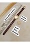Retro Special Series Women's Wristwatch Minimal Vintage Dark Brown Strap, Gold Color Case, White Color Dial - 3