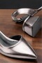 Prexi Low Heeled Platinum Metallic Shoes - 3
