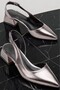 Prexi Low Heeled Platinum Metallic Shoes - 2