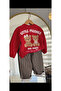 Teddy Bear Best Printed Unisex Kids Set - Red - 4
