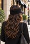 Open Top Mohair Fabric Visor Hat with Visor - 3