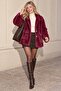 Women's Plush Oversize Jacket Coat with Bag Pockets Very Wide - 5