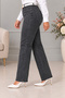 - Women's Plus Size High Waist Regular Fit Lycra Pants C626-Grey - 4