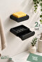 2 Pieces Adhesive Soap Dish and Sponge Holder with Water Container and Drainer, Wall Mounted for Bathroom and Kitchen