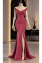 Boat Neck Imported Crepe Fabric Evening Dress 582013 Dried Rose - 2