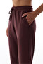 Brown High-Waisted Elastic Cuffed Sweatpants - 4