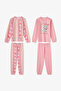 Girl's Pink Snailmail Cuties Cotton Long Sleeve 2-Piece Pajama Set