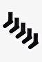 Black Glittery Ruffled Cotton 5-Pair Socks