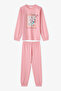 Girl's Pink Snailmail Cuties Cotton Long Sleeve 2-Piece Pajama Set - 5