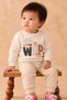 Baby into the Wild Printed Cute Giraffe Two-Piece Set