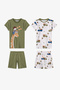 Boy's Khaki Dinosaur the Field Short Sleeve 2-Piece Pajama Set - 3
