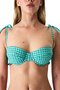 Slainie Balen Gingham Patterned Ruffled Bikini Top - 4