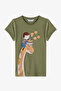 Boy's Khaki Dinosaur the Field Short Sleeve 2-Piece Pajama Set - 5