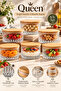 Queen - Set of 6, Bamboo Vacuum Lid Glass Breakfast Snack Bowls 260 ml