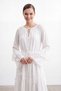Women's Lace Detailed Flounce Sleeve Long Dress 12694 - 2