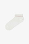 White Gray Stripe Jacquard 5-Piece Booties Socks - 3