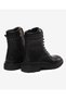 Women's Black Genuine Leather Military Boots 5K2Db35162 - 4
