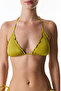 Green Emilia Ruffled Triangle Glitter Bikini Top - 4