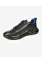 Men's Black Blue Genuine Leather Sports Shoes 4K1Sa16491 - 2