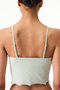 Light Green Pointel Crop Floral Tank Top - 3