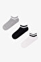 3 Pairs of Seamless Cotton Ankle Detailed Ruffle Booties Socks