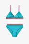 Girl's Turquoise Island Triangle Bikini Set
