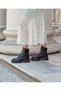 Women's Black Genuine Leather Military Boots 5K2Ub35341 - 6