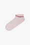 White Gray Stripe Jacquard 5-Piece Booties Socks - 6