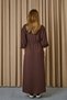Women's Dress with Tunnel Waist and Snap Detail - 12655Elb Brown - 6
