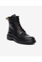 Men's Black Genuine Leather Military Boots 5K1Yb18750 - 2