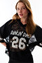 Black Lace Detailed Crew Neck Jersey Top - 3