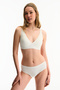 Traceless Off-White 24 Hour Cotton Decollette Removable Pad Bra - 5