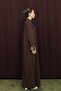 Women's Polo Collar Dress with Hidden Placket - 12652Elb Brown - 4