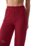 Burgundy Wool Ribbed Long Sleeve Shirt Pants Pajama Set - 4