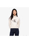 Logo Pullover Kadın Beyaz Triko