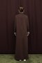 Women's Polo Collar Dress with Hidden Placket - 12652Elb Brown - 5