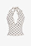 Polka Dot Li Halter Neck Cotton Lu Top - 6