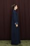 Women's Polo Collar Dress with Hidden Placket - 12652Elb Navy Blue - 4