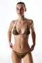 Destini Side Zebra Patterned Glittery Mid-Waist Bikini Bottom - 3