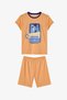 Boy's Orange Sharkines Short Sleeve 2-Piece Pajama Set - 2