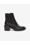 Women's Black Genuine Leather Heeled Boots 5K2Db35332