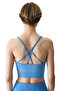 Blue Seamless Sports Bra with Stitch-Free Removable Pads and Strap Detail - 2