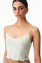 Light Green Pointel Crop Floral Tank Top