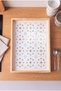 Rectangular Coffee Presentation, Engagement, and Serving Tray with Traditional Motifs - Natural Wood Frame - 2