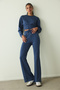 Indigo Belle Line Crew Neck Crop Sweatshirt - 6